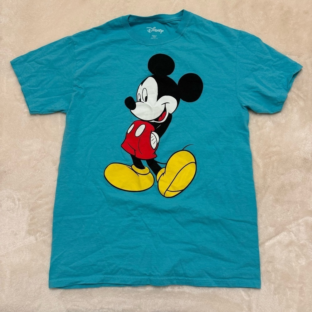 Disney Teal Cotton Tee Medium - Picture 1 of 4